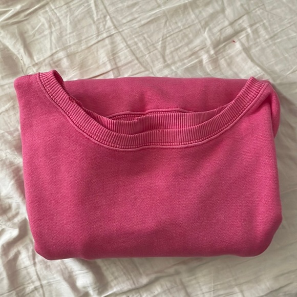 NEW FREE PEOPLE Camden Sweatshirt BARBIE PINK XS - Picture 7 of 10